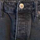 American Eagle  Black Denim Distressed Button Fly Skirt Photo 3