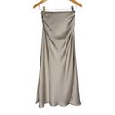 ZARA NWT  Satin Midi Skirt Sz XS Champagne Ruched Pleated High Rise Waist Photo 2