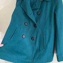 Old Navy  teal wool blend double breasted classic pea coat Photo 3