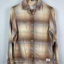 Rei Co-op  Brown Tan Plaid Trailsmith Button Up Long-Sleeve Shirt Size S Photo 0