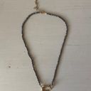 Madewell NWOT  gold toned metallic grey beaded dainty necklace Photo 3