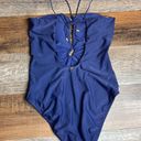 PilyQ NWT  NAT Keyhole Braided One Piece Swimsuit Navy Blue Medium Photo 8