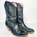 Dingo VTG  Black Leather Cowgirl Western Heeled Boots Rodeo Yellowstone Size 8 Photo 0