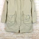 Cole Haan  Packable Rain Jacket Womens M Stone Hooded Cargo Pockets Cinch Waist Photo 5
