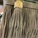 India Hicks Fringed Purse Army Green Suede Clutch w/Tassel London Harbour Island Photo 3