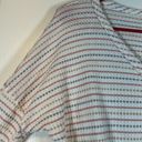 Paper Crane Women's  Stripe Gray Pink Tie Front Knit Button Down Top Size Large Photo 3