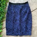 Tracy Reese  New York Lace Floral Pencil Skirt Career Navy Blue Black Size 4 Photo 0