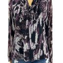 August Silk  (S) Sheer Purple Ruffle Pop Collar Mesh Knit Blouse Top Shirt Photo 1