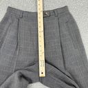 Geoffrey Beene  Windowpane High Waist Cuff Hem Straight Leg Trouser Pants Grey 8 Photo 13