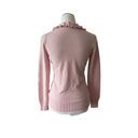 Brooks Brothers  pink/lavender Merino Wool ruffled V-Neck pullover sweater sz S Photo 1