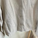 Vintage Linen Button up Collared Shirt Jacket in Beige Tan Size M Photo 2