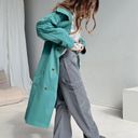 Princess Polly Teal Trench Coat Photo 2