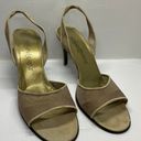 Saint Laurent Yves  Mesh Gold Slingback Heels 8.5 Photo 1