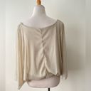 Arden B  Sparkly Blouse Slouchy Top batwing Gold Metallic Nude size S Photo 5