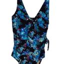 Carole Hochman  Women's One Piece Swimsuit, Blue Floral, Size Small/6 UPF 50+ New Photo 0