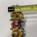 Yellow / Pink Rose Rhinestone Hair Barrette Clip Accessory Flowers Photo 11