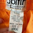 Dolfin Vintage  high waisted nylon shorts Large made in USA pockets neon orange Photo 5