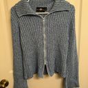 It’s Our Time Women’s Vintage size Medium Zip-Up Blue Sweatshirt Photo 0