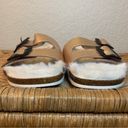 mix no. 6  Faux Fur Lined Rose Gold Birkenstock Sandal Slides Size 7.5 Photo 1