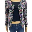 Divided H&M  (6) Purple Floral Button Up Long Sleeve Vintage Rose Cardigan Photo 0