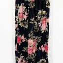 Angie  Womens Boho Spring Flowy Floral Printed Wide Leg Pants Size M Black Pink Photo 6