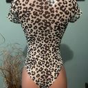 One Piece Leopard print  bodysuit transparent Lingerie NWT size Medium Photo 1