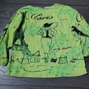 Jane Ashley  90s Paris Fashion Bedazzled Rhinestone Graphic 3/4 Sleeve Blouse Top Photo 2