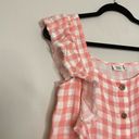 True Craft  Gingham Ruffled Pink Blouse Photo 9