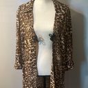 Studio I Leopard Print Coverup Cardigan Kimono Size 16 Semi Sheer Swimsuit Cover Black Photo 4