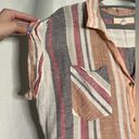 Thread and Supply  Linen Striped Button Up Top Photo 3