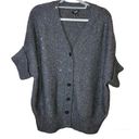 Talbots  Button Front Wool Blend Short Sleeve Sequin Cardigan Sweater Grey Large Photo 0