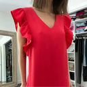 Chelsea28 Ruffle Sleeve Midi Dress in Coral Spice Photo 1