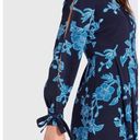 Draper James  Long Sleeve Dress Geranium Floral in Nassau Navy Tie Wrist - 6 Photo 2