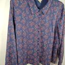 Christopher & Banks Christopher Banks 3 Section Button Up Womens XL Long Sleeve Navy Collared Shirt Photo 1