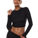 TJ Maxx Black Long Sleeve Crop Top Photo 0