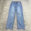 American Eagle  90's Straight Patchwork Distressed Jeans Photo 0