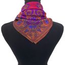 Liz Claiborne VTG  Paisley Square Neck Scarf Purple Photo 1