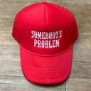 Somebody’s Problem Trucker Hat Red Photo 0