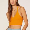 Rag and Bone  Soleil Ribbed Bra Crop Halter Top Cotton Marigold Orange-Yellow sz L Photo 2