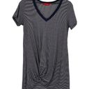 n:philanthropy  V-neck Mini T Shirt Dress Supima Cotton Twist Front Blue White S Photo 0