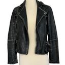 ALLSAINTS Vintage  Leather Moto Jacket Black Grunge Distressed Biker Quilted Sz 0 Photo 1