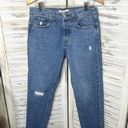 Levi's  PREMIUM DENIM Women's 30 Wedgie Icon Ankle Jeans Distressed Denim Blue Photo 4