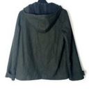 American Eagle  Womens Wool Pea Coat Size M Dark Olive Marled Fleece Lined Hooded Photo 4