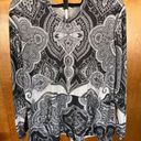 cj banks Gorgeous Sparkly  Tunic with a fun Black, White and Silver Design.  EUC Photo 0