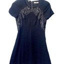 Rebecca Taylor  zip lace-panel crepe mini lbd dress Photo 0