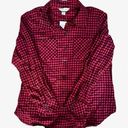 Christopher & Banks NWT  button up red & black plaid shirt; flannel size M Photo 0