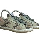 Sam Edelman  Womens Areson Sneaker Distressed Beige Snake Crocodile skin gold 7 Photo 3