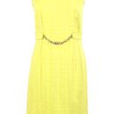 Milly Vintage 60s  of New York Canary Yellow Sheath Dress Beaded Chain Mod MCM 6 Photo 1