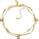 Style & Co  Bar, Disc & Bead Double-Row Ankle Bracelet in Gold-Tone NWT MSRP $25 Photo 0