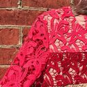 Endless Rose Vibrant Pink  Revolve Floral Lace Crop Top Photo 4